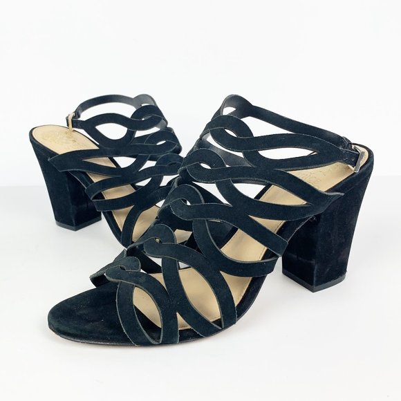 Vince Camuto Shoes - Vince Camuto | black suede strappy heeled sandals